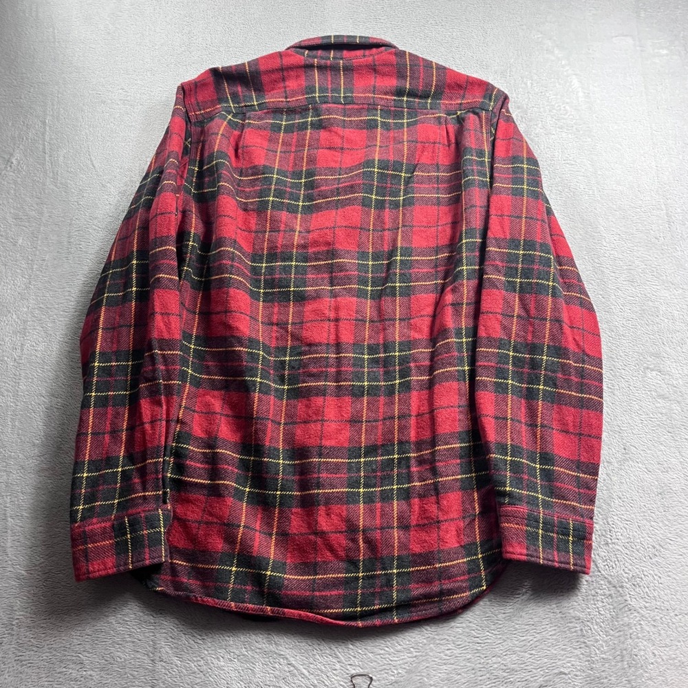 Wallace & Barnes J.Crew Heavyweight Flannel Shirt Mens Medium Red Plaid E4467 - Picture 7 of 9